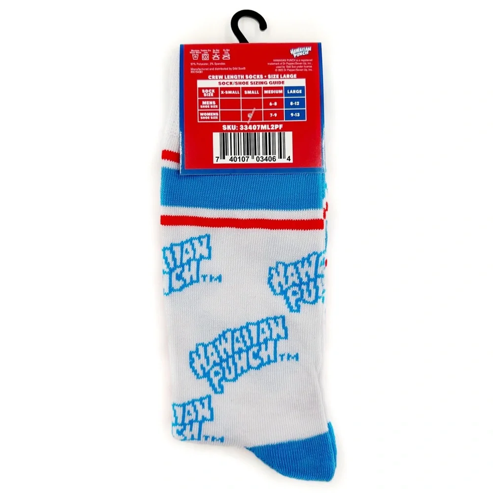 Hawaiian Punch Drink Crew Socks Mens Womens Punchy Mascot 2 Pairs Fun Gift